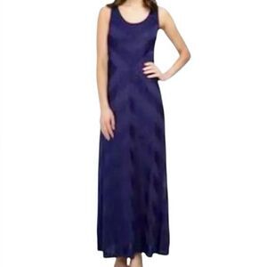 Tommy Bahama Geometric Knit Sleeveless Maxi Dress in Indigo Purple Women’s M